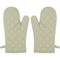 Ytkfv Long Quilted Cotton Oven Mitt Pair Sage Cream 13 Inch - Product view