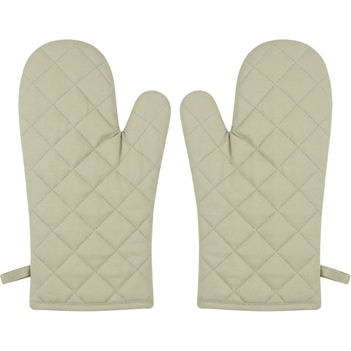 Ytkfv Long Quilted Cotton Oven Mitt Pair Sage Cream 13 Inch - Product view