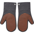 Ytkfv Ridged Silicone-Surface Oven Mitt Pair Charcoal Terracotta 14 Inch - Product view